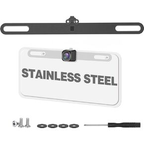 Stainless Back Up Camera License Plate Mount,Universal License Plate Camera Mount for Mirror Camera,Backup Camera Mounting Bracket,Rear Cam Backup Camera Mount,Dash Cam License Plate Mount