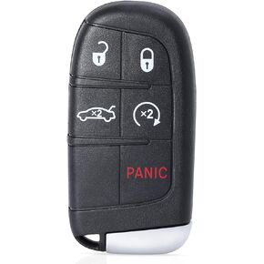Smart Car Key Fob Keyless Entry Remote Replacement 5 Buttons for Chrysler 200 300 for Dodge Charger Challenger 2019 2020 2021 4A Chip (M3M-40821302 68155687 AB)