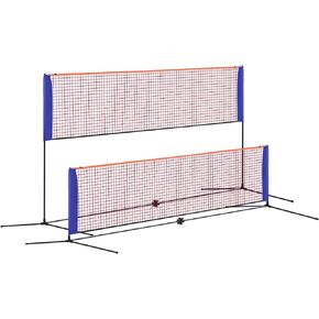PATIKIL 14Ft Portable Badminton Net, Pickleball Net Set Height Adjustable Tennis Net with Carry Bag for Volleyball Soccer Outdoor Backyard Beach, Black
