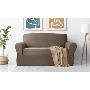 Zenna Home, Tan Furniture Cover: Stretch Plush 4-Piece Recliner Slipcover (EFCRSTTN)