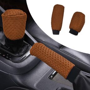 Car Gear Shift Knob Cover & Car Handbrake Cover, Anti-Slip Handbrake Gear Shift Protector, Handbrake Cover Gear Cover, Car Gear Shift Cover Set Auto Interior Accessories Universal for Cars