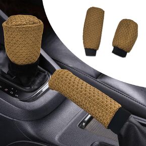Car Gear Shift Knob Cover & Car Handbrake Cover, Anti-Slip Handbrake Gear Shift Protector, Handbrake Cover Gear Cover, Car Gear Shift Cover Set Auto Interior Accessories Universal for Cars