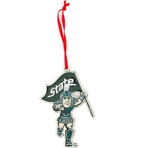 Michigan State Spartans Sparty Metal Christmas Ornament