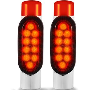 2 Set Boat Trailer Guide on Post Pipe Guide Light Set Waterproof Submersible Boat Trailer Guide Pole Lights PVC LED Boat Trailer Lights for Marker Reverse Signal Brake