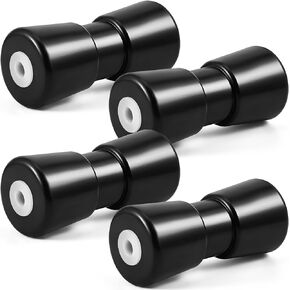4 Pcs Heavy Duty Boat Trailer Roller Robust Rubber Bow Roller Boat Trailer Bow Stop Boat Trailer Accessories Replacement Boat Trailer Parts Black Rubber Shaft Keel (8 Inches)