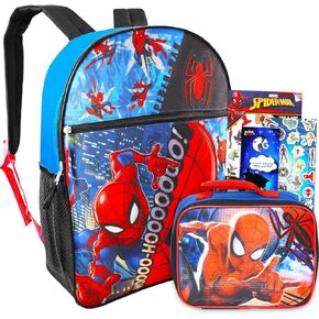 Spiderman Backpack with Lunch Box Set - Spiderman Backpack for Boys Kids, Insulated Lunch Bag, More | Spiderman School Supplies