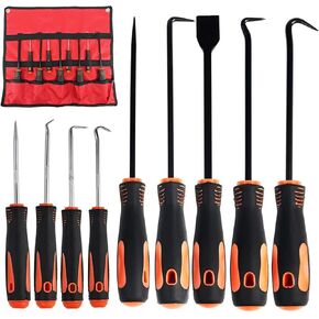 9Pcs Precision Hook and Pick Set with Scraper. Car Auto Oil Seal/O-Ring Seal Gasket Mini Precision Hooks Puller Remover,Excellent Home and Car Repair Remover Tools