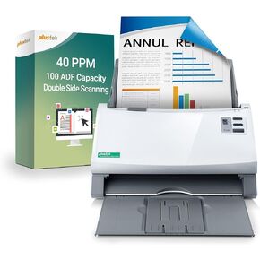 Plustek PS3140U Duplex Document Scanner, Citrix Ready & Twain Support for PC and Mac, Scan and Save Batch Documents