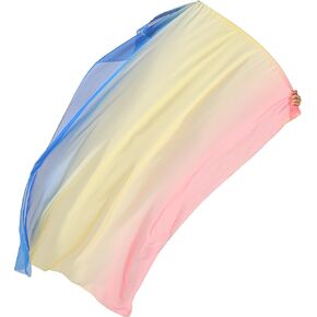 MUNAFIE Praise Dance Square 55x78“ Flags Sets(2 Flags+Sticks) Worship Church Flags Banderas de Danza 1#RED-YELLOW-BLUE