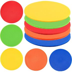 20 PCS 9 Inches Sports Spot Markers, 5 Colors Flat Agility Markers Non Slip Rubber Circles Floor Dots Training Markers for Sports Training, Agility Drills, Dance Exercise