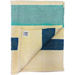 Vibrant Pink & Yellow Cotton Yoga Rug - 72x26 Hand-Woven, Non-Slip, Eco-Friendly Meditation Mat
