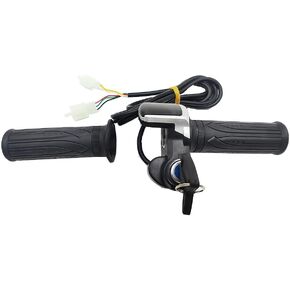 Electric Bike Throttle Grip Electric Bicycle Scooter Twist Throttle Grips 36V with LCD Display and Power Key Locker