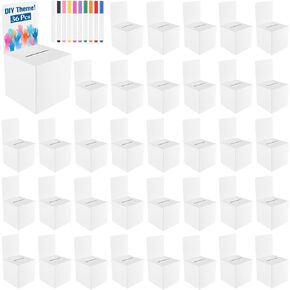 3 Pack Raffle Boxes with Slot Ballot Box, Raffle Box Suggestion Boxes Donation Box for Fundraising Collecting Card Tickets and Voting Contest with Erasable Color Pens(Clear)
