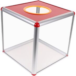 Cubic Donation Box, Charity Ballot Box, Contest Box, Ballot Box With Slot, Box Red Raffle Tickets Box, for Game Nights, Parties, Carnival Decoration Wide Donation Box