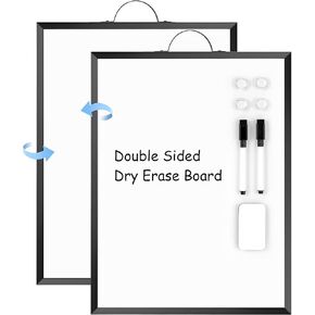 ARCOBIS لوح أبيض صغير للمسح الجاف للجدار، 12 بوصة × 16 بوصة سبورة بيضاء مغناطيسية محمولة على الوجهين، لوحة مسح جافة صغيرة معلقة للقيام بالقائمة، الرسم، المكتب المنزلي، المطبخ، المدرسة in Kuwait