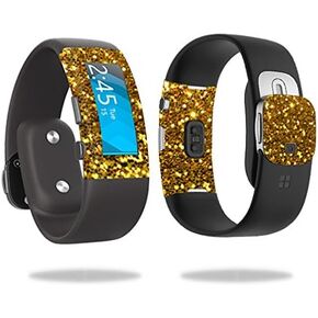 MightySkins Skin Compatible with Microsoft Band 2 Cover Skins Sticker Watch Gold Glitter