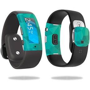 MightySkins Skin Compatible with Microsoft Band 2 Cover Skins Sticker Watch Blue Green Polygon