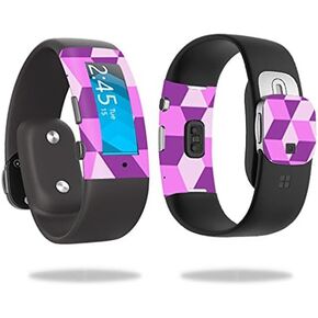 MightySkins Skin Compatible with Microsoft Band 2 Cover Skins Sticker Watch Pink Geo Tile