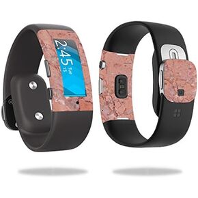 غلاف MightySkins متوافق مع ساعة Microsoft Band 2، غطاء لاصق من الرخام الوردي