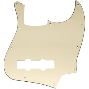 ROZILO J Bass Pickguard لوحة الصفر 10 فتحات باس Pickguard للولايات المتحدة الأمريكية/المكسيك 4 سلسلة موسيقى الجاز باس أسود 3رقائق