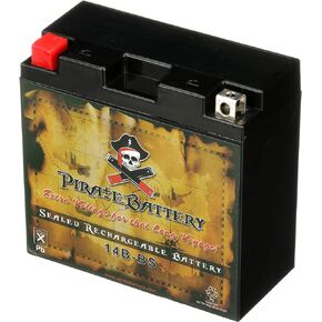 Replacement YT14B-BS Pirate High Performance - Maintenance Free - Rechargeable - Sealed AGM Motorcycle Battery