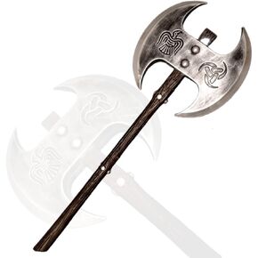 فأس برأسين من Sword Valley Viking - دعامة الرسوم المتحركة التنكرية، فأس كبير الحجم متاح للمجموعة in Kuwait