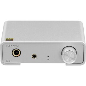 Topping DX1 Mini Stereo DAC Headphone Amplifier Combo - 280mW x2 Powerful Output Two-Stage GAIN Switch USB Chargable Discrete LNRD AK4493S XU208 384kHz/32bit Native DSD256 HiFi Home Audio (Black)