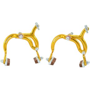 MX890 Side Pull Caliper Brake Set (F+R) for Old School BMX, Gold, DP2513-FR