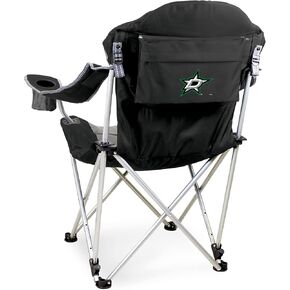 PICNIC TIME NHL Dallas Stars كرسي التخييم المتكئ، كرسي الشاطئ للبالغين، كرسي رياضي مع حقيبة حمل، (أسود مع لمسات رمادية) in Saudi Arabia