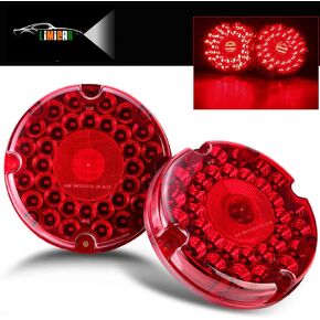 LIMICAR 7" Round Trailer Lights, 36 LED Red Transit Tail Lights, LED Trailer Light Kit Stop Brake Turn Taillight with Inner Reflex Lens For RV Trailer Truck Bus RV UTE UTV Motorhome