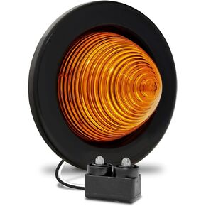 TRUE MODS 8pc 2.5 Inch Round Amber Beehive LED Boat Trailer Marker Light [DOT FMVSS 108] [SAE P2] [Grommet & Plug] [IP67 Submersible] Bee Hive Cone Clearance Side Marker for RV Semi Truck Auto