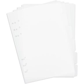 6 Ring Clear Binder Dividers, A5 Insertable Tab Dividers, Clear Plastic Binder Index Dividers A5 Binder Dividers Pages with Tabs (6 Pack, Clear)