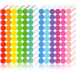 SallyFashion 2160PCS Color Coding Labels, Garage Sale Stickers Price Tags Stickers Blank Yard Sale Circle Dot Stickers Self-Adhesive Writable Labels