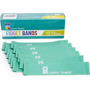 Learn Tower Chair Bands for Kids | Pack of 12 Desk Bouncy Disquiet Straps Sensory Quiet Tools for Children Calm & Focus | 1.5mm Thick
