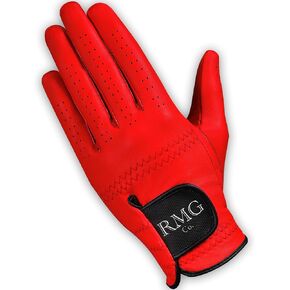 Premium Red Cabretta Leather Golf Glove for Men | Available in Left and Right Hand