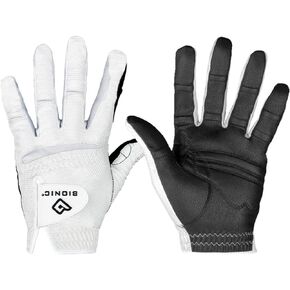 New Improved 2X Long Lasting Bionic RelaxGrip Golf Glove with Patented Double-Row Finger Grip System (Men's Cadet Large, Worn on Left Hand)