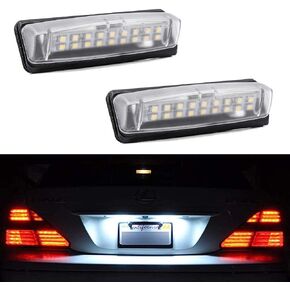 2Pcs Full LED License Plate Light for Lexus IS300 GS300 GS400 GS430 ES300 ES330 RX330 RX350 Toyota Prius Powered by 18-SMD Xenon White LED Error-Free