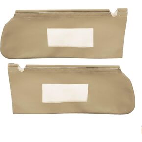 Car Sun Visor Cover for Chevy Tahoe Suburban Yukon 1995 1996 1997 1998 1999, Left and Right Side Sunvisor Covering, Vinyl Leather Trim, Anti-Scratch, Tan (Leather Part Only)