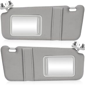Left Driver & Right Passenger Side Sun Visor with Light for Toyota Camry 2007 2008 2009 2010 2011 Gray Replace # ‎74320-06800-B0 74310-06770-B0 (1 Pair)