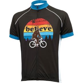 Men's Bigfoot Cycling Jersey, Believe Series Bike Shirt, Short Sleeve - for Biking and Riding