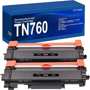 MYTONER TN760 TN-730 Toner Cartridge for Brother Printer Replacement for TN-730 TN-760 Brother Toner Cartridge Black TN730 High Yield MFC-L2690DW MFC-L2710DW MFC-L2717DW HL-L2350DW HL-L2395DW,2-Pack