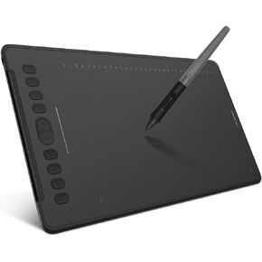 HUION Inspiroy H1161 Graphics Drawing Tablets, Touch Strip and 8192 Pen Pressure Sketch Tablet with Battery-Free Stylus,10 Shortcut Keys, Compatible with Android, Windows, and Mac Black
