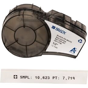 Brady Authentic (M21-750-461) Extreme-Temp Resistant Label for Lab, Equipment, and Asset Tracking Labeling, Black on White- For M210, M210-LAB, M211, BMP21-PLUS and BMP21-LAB Printers, .75" W, 21' L