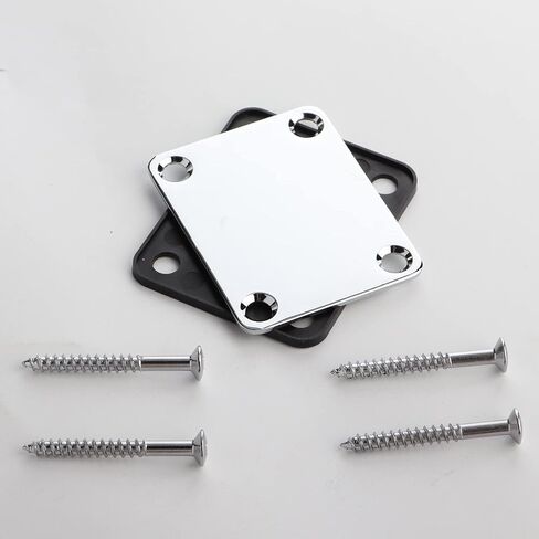 Electric Guitar Neck Plate with Screws for Replacement Electric Guitar Part for Strat Tele Guitar (Color Silver) in Saudi Arabia