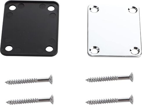Electric Guitar Neck Plate with Screws for Replacement Electric Guitar Part for Strat Tele Guitar (Color Silver) in Saudi Arabia