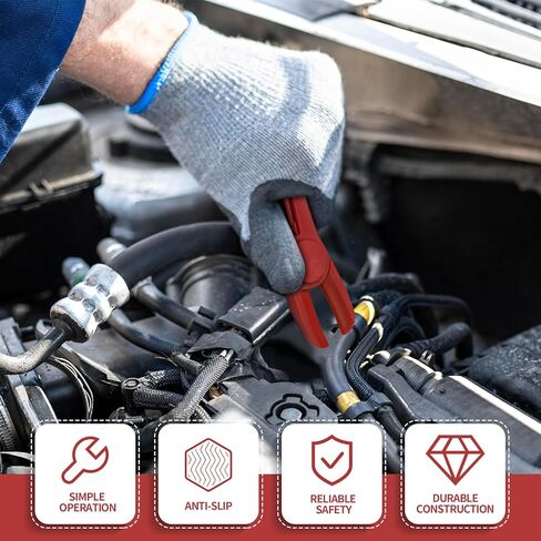 3PCS Hose Pinch Pliers, Plastic Fuel Flexible Line Clamps for Brake Hoses, Fuel Lines, Radiator Hoses, Coolant Hoses, Gas Hoses, Flexible Hoses, Automotive Accessories (Red) in Kuwait