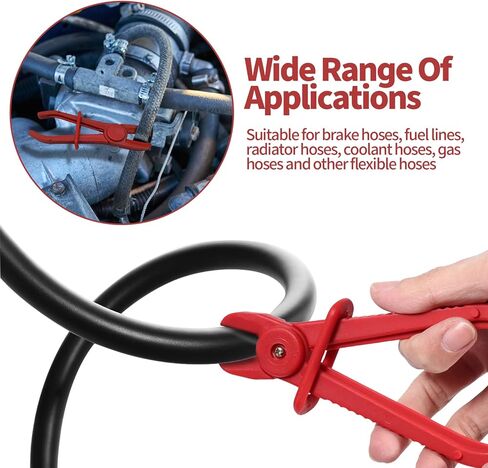 3PCS Hose Pinch Pliers, Plastic Fuel Flexible Line Clamps for Brake Hoses, Fuel Lines, Radiator Hoses, Coolant Hoses, Gas Hoses, Flexible Hoses, Automotive Accessories (Red) in Kuwait