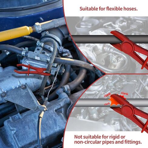 3PCS Hose Pinch Pliers, Plastic Fuel Flexible Line Clamps for Brake Hoses, Fuel Lines, Radiator Hoses, Coolant Hoses, Gas Hoses, Flexible Hoses, Automotive Accessories (Red) in Kuwait