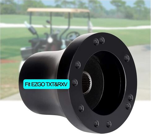 عجلة قيادة عربة الجولف مناسبة لـ EZGO RXV & TXT، Club Car DS، Club Car Precedent، Yamaha، معظم عربة الجولف (محول EZGO TXT&RXV - أسود) in Saudi Arabia