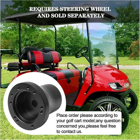 عجلة قيادة عربة الجولف مناسبة لـ EZGO RXV & TXT، Club Car DS، Club Car Precedent، Yamaha، معظم عربة الجولف (محول EZGO TXT&RXV - أسود) in Saudi Arabia